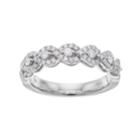 14k White Gold 1/2 Carat T.w. Diamond Wavy Wedding Ring, Women's, Size: 7