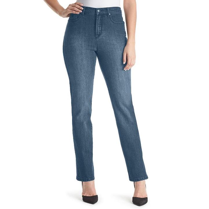 Petite Gloria Vanderbilt Amanda Classic Fit Embellished Jeans, Women's, Size: 4p-short, Light Blue