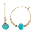 Lc Lauren Conrad Teal Bead Nickel Free Hoop Earrings, Women's, Green