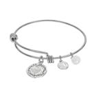 Love This Life Crystal Mother & Daughter Charm Bangle Bracelet, Women's, Size: 8.25, Grey