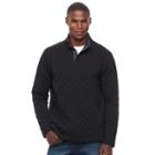 Men's Croft & Barrow&reg; Classic-fit Outdoor Quilted Mockneck Pullover, Size: Large, Black