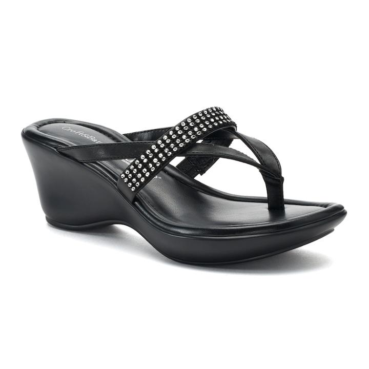 Croft & Barrow&reg; Esmerelda Women's Ortholite Wedge Sandals, Size: Medium (10), Black