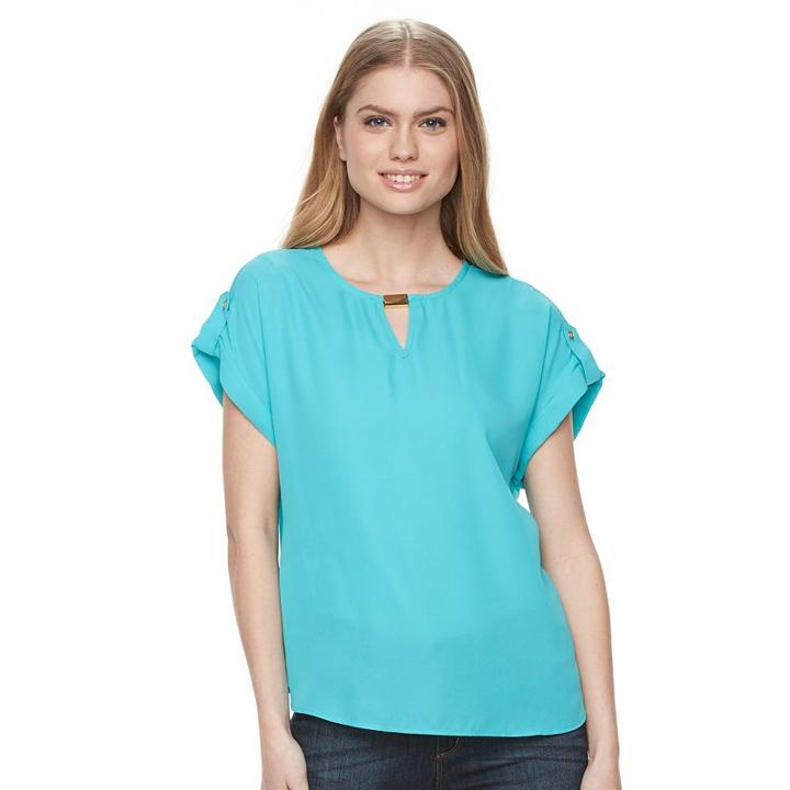 Women's Harve Benard Gold-tone Bar Top, Size: Medium, Green Oth
