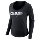 Women's Nike Colorado Buffaloes Slubbed Dri-fit Tee, Size: Xl, Black