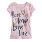 Girls 4-12 Sonoma Goods For Life&trade; Shirred-shoulder Graphic Tee, Size: 4, Light Pink