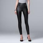 Women's Simply Vera Vera Wang Faux Leather Leggings, Size: Large, Black