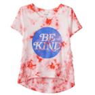 Girls 7-16 & Plus Size Mudd&reg; Tie-dye Ombre Fringe Tee, Girl's, Size: 20 1/2, Pink