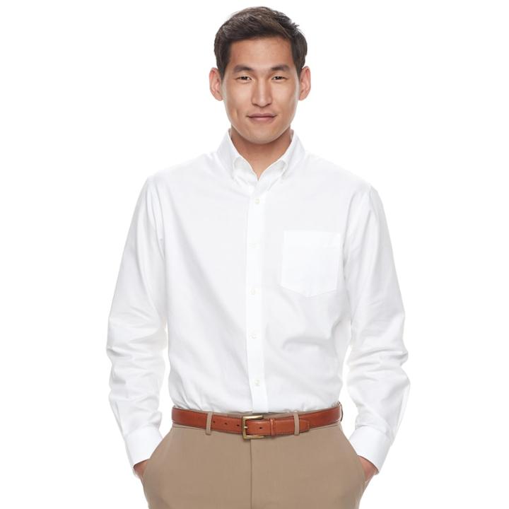 Men's Croft & Barrow&reg; Classic-fit Easy-care Button-down Shirt, Size: Medium, White