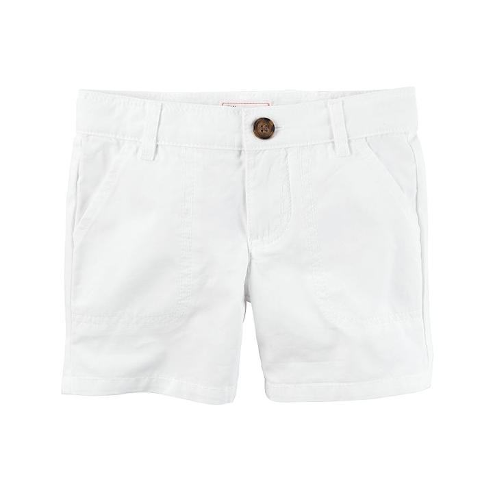 Girls 4-8 Carter's Rolled Solid Shorts, Girl's, Size: 5, White