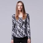 Petite Simply Vera Vera Wang Printed Tee, Women's, Size: Xl Petite, Oxford