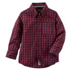 Boys 4-8 Oshkosh B'gosh&reg; Plaid Button-down Long Sleeve Shirt, Boy's, Size: 5, Red