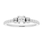 14k Gold Princess Cut 3/4 Carat T.w. Igl Certified Diamond Engagement Ring, Women's, Size: 6.50, White