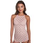 Juniors' Candie's&reg; High Neck Lace Cami, Teens, Size: Medium, Light Pink
