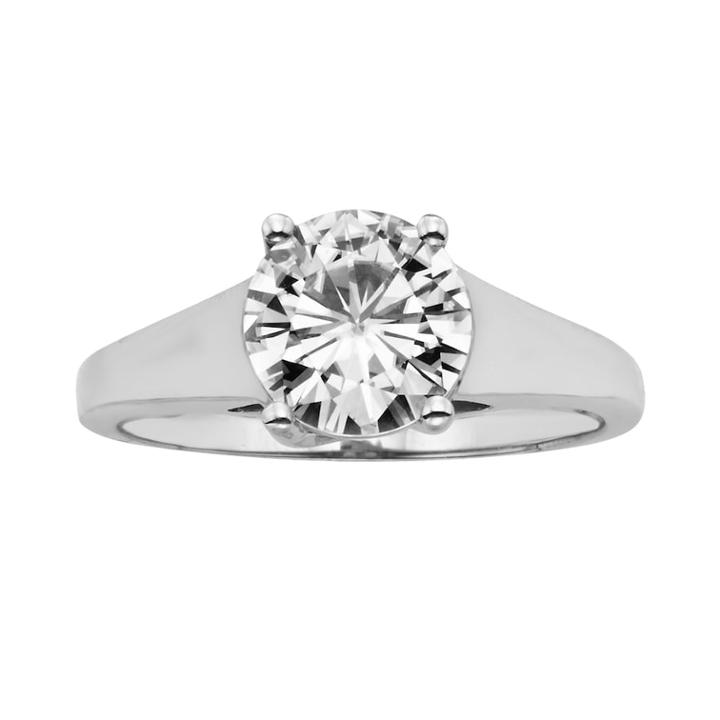 Forever Brilliant Round-cut Lab-created Moissanite Engagement Ring In 14k White Gold (1 9/10 Ct. T.w.), Women's