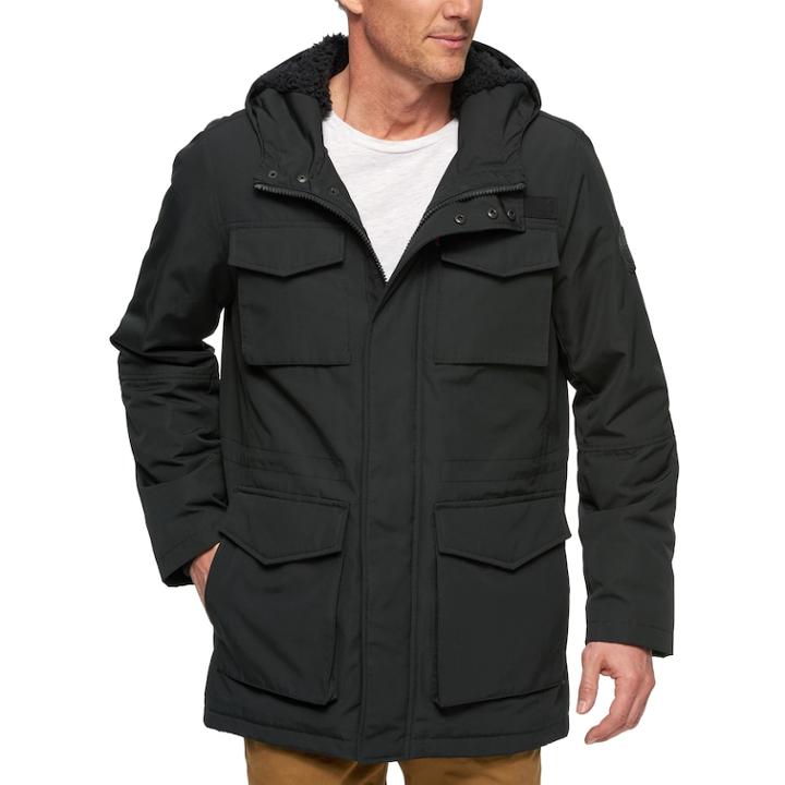 Men's Levi's All-weather Sherpa-lined Hooded Parka, Size: Large, Black