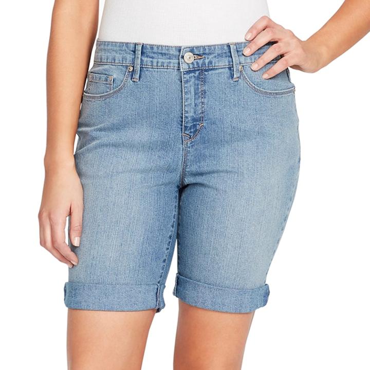 Women's Gloria Vanderbilt Roll-cuff Jean Shorts, Size: 16, Turquoise/blue (turq/aqua)