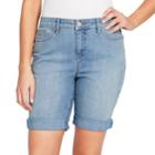 Women's Gloria Vanderbilt Roll-cuff Jean Shorts, Size: 16, Turquoise/blue (turq/aqua)