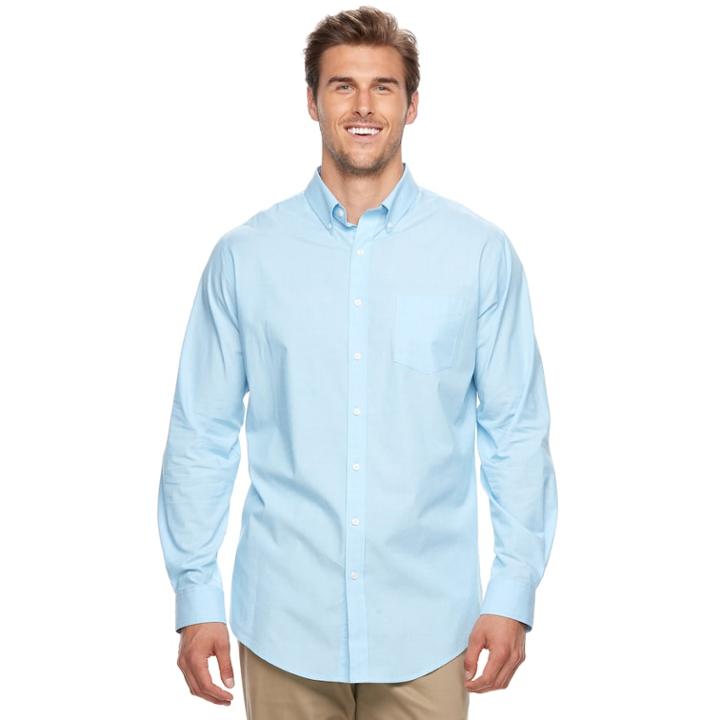 Big & Tall Croft & Barrow&reg; Classic-fit Stretch Woven Button-down Shirt, Men's, Size: 3xb, Brt Blue
