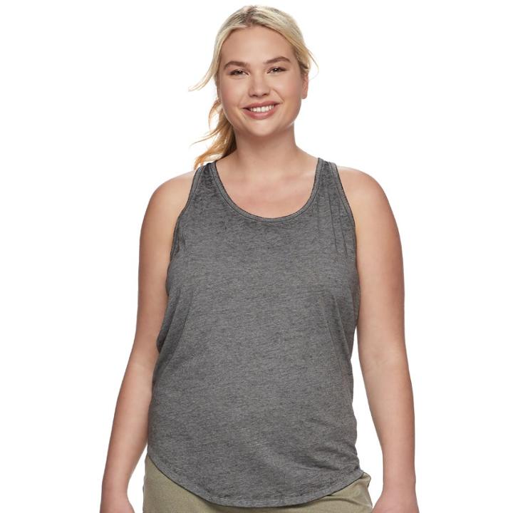 Juniors' Plus Size So&reg; Cutout Racerback Tank, Teens, Size: 1xl, Oxford