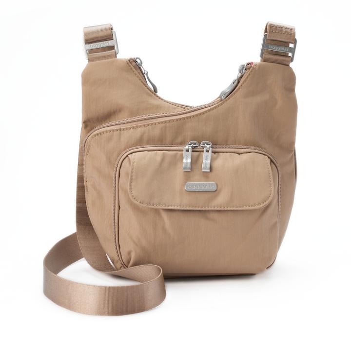 Women's Baggallini Criss Cross Crossbody Bag, Dark Beige