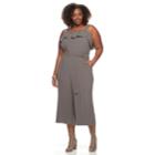 Plus Size Apt. 9&reg; Textured Flounce Jumpsuit, Women's, Size: 2xl, Grey
