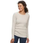 Women's Croft & Barrow&reg; Essential Cable-knit Crewneck Sweater, Size: Large, Med Beige