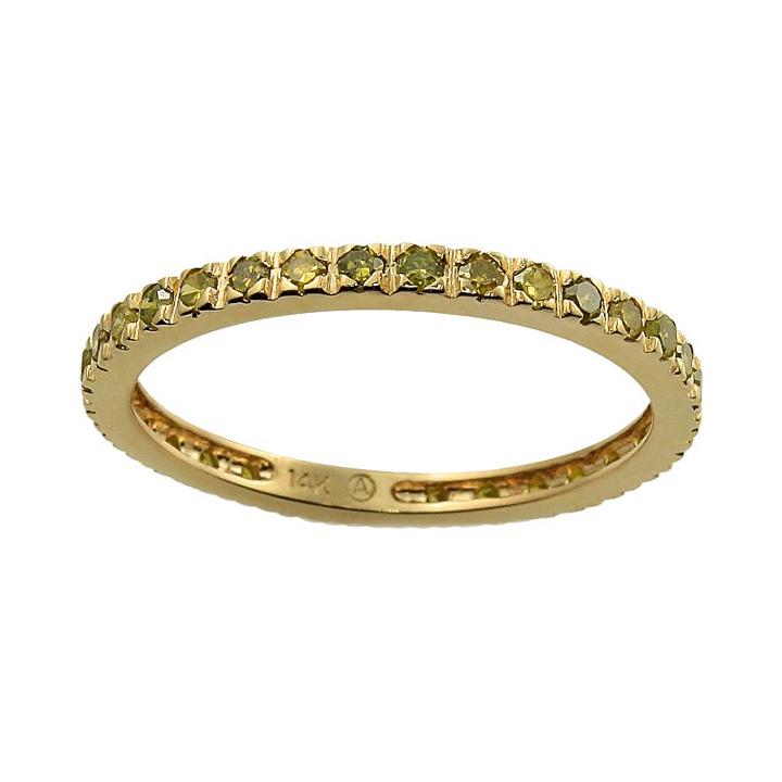 10k Gold 1/2-ct. T.w. Yellow Diamond Eternity Ring, Women's, Size: 7