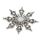 Silver Tone Simulated Crystal Snowflake Pin, Women's, Multicolor