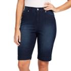 Women's Gloria Vanderbilt Amanda Bermuda Jean Shorts, Size: 8, Blue