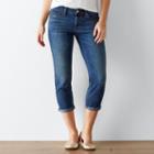 Women's Sonoma Goods For Life&trade; Faded Cuffed Capri Jeans, Size: 6, Med Blue
