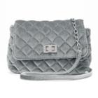 Candie's&reg; Velvet Quilted Crossbody Bag, Women's, Dark Grey