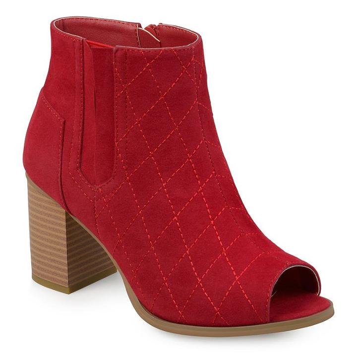 Journee Collection Henley Women's High Heel Ankle Boots, Size: 7.5, Red