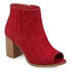 Journee Collection Henley Women's High Heel Ankle Boots, Size: 7.5, Red