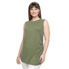 Plus Size Apt. 9&reg; Ruched Sleeveless Top, Women's, Size: 3xl, Green