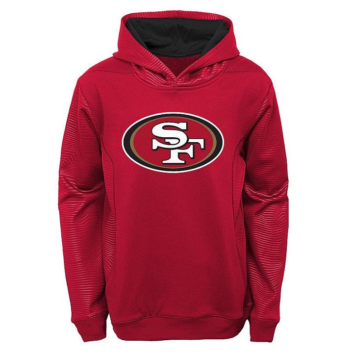 Boys 8-20 San Francisco 49ers Performance Hoodie, Boy's, Size: S(8), Dark Red