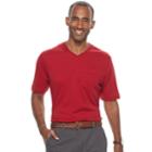 Men's Croft & Barrow&reg; V-neck Interlock Performance Tee, Size: Large, Med Red