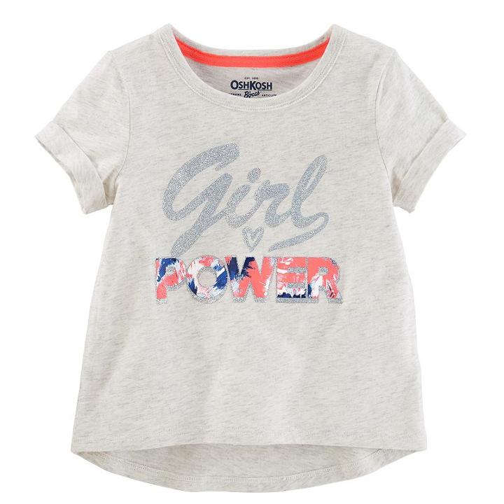 Girls 4-12 Oshkosh B'gosh&reg; Forward Seamed Top, Size: 6, Light Grey