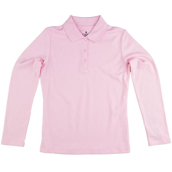 Girls 4-16 Chaps School Uniform Polo Shirt, Girl's, Size: 8-10, Light Pink