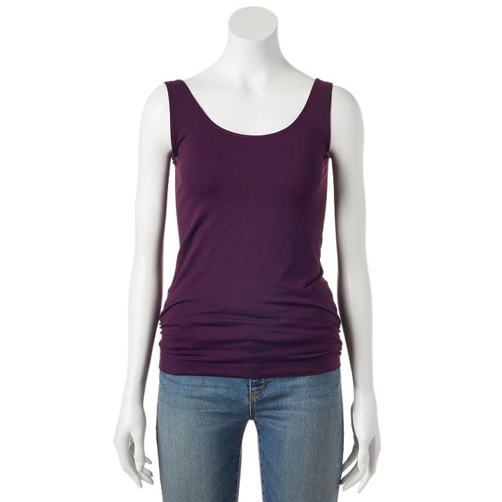 Petite Apt. 9&reg; Seamless Scoopneck Tank, Women's, Size: Pl/pxl, Drk Purple