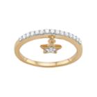 Sterling Silver 1/5 Carat T.w. Diamond Star Charm Ring, Women's, Size: 8, White