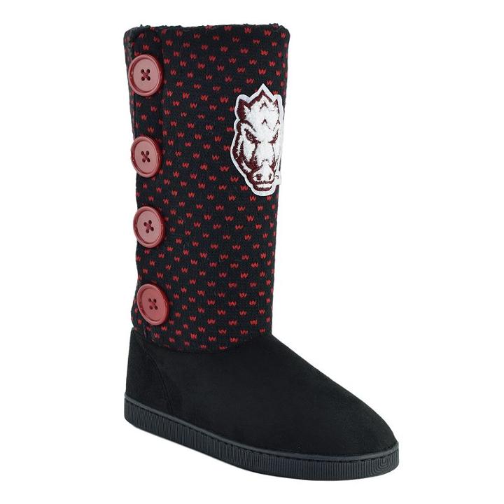 Women's Arkansas Razorbacks Button Boots, Size: Large, Black