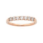 14k Rose Gold 1/2 Carat T.w. Igl Certified Diamond Anniversary Ring, Women's, Size: 8.50, White