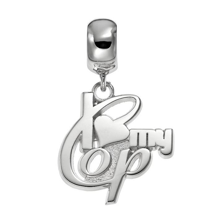 Insignia Collection Sterling Silver I Love My Cop Charm, Women's, Multicolor