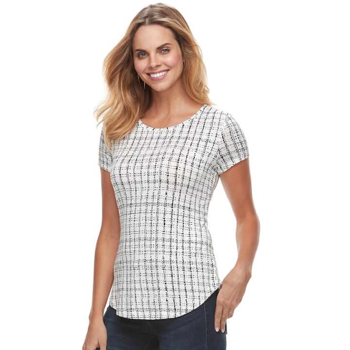 Women's Apt. 9&reg; Crewneck Tee, Size: Small, Natural