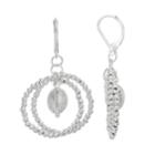 Napier Geometric Beaded Nickel Free Hoop Drop Earrings, Women's, Silver