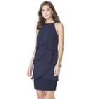 Women's Chaps Tiered Evening Dress, Size: 12, Blue (navy)