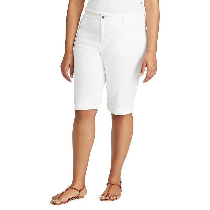 Plus Size Chaps Cuffed Twill Capris, Women's, Size: 18 W, White