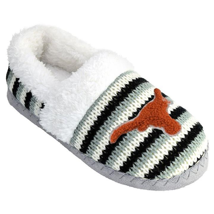 Women's Texas Longhorns Striped Sweater Slipers, Size: Xl, White Oth
