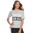 Juniors' So&reg; Pajamas: Short Sleeve Graphic Tee, Teens, Size: Large, Light Grey