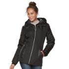 Women's D.e.t.a.i.l.s Mixed-media Puffer Jacket, Size: Small, Black